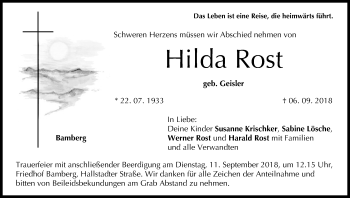 Anzeige von Hilda Rost von MGO