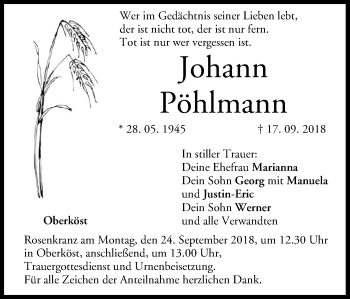 Anzeige von Johann Pöhlmann von MGO