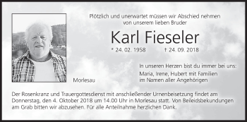 Anzeige von Karl Fieseler von MGO