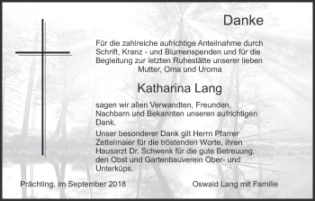 Anzeige von Katharina Lang von MGO