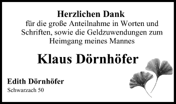 Anzeige von Klaus Dörnhöfer von MGO