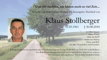 Anzeige von Klaus Stollberger von MGO