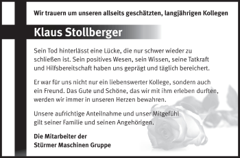 Anzeige von Klaus Stollberger von MGO