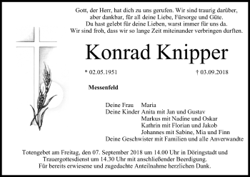 Anzeige von Konrad Knipper von MGO