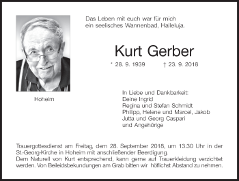 Anzeige von Kurt Gerber von MGO