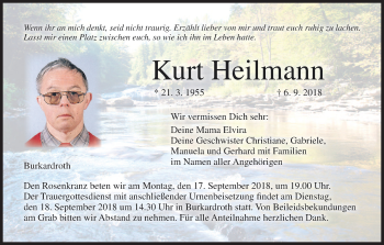 Anzeige von Kurt Heilmann von MGO