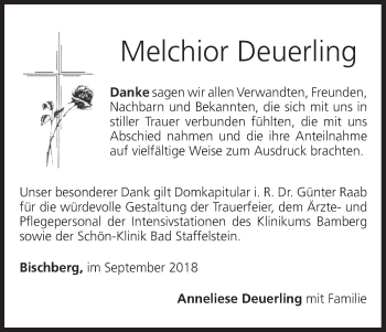 Anzeige von Melchior Deuerling von MGO
