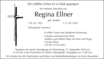 Anzeige von Regina Ellner von MGO