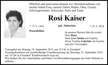 Anzeige von Rosi Kaiser von MGO