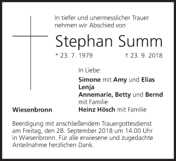 Anzeige von Stephan Summ von MGO