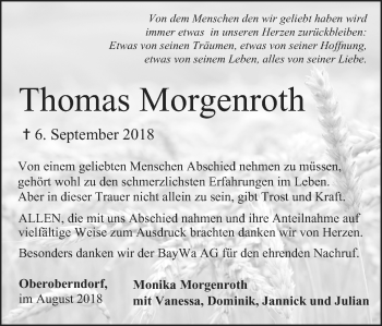 Anzeige von Thomas Morgenroth von MGO