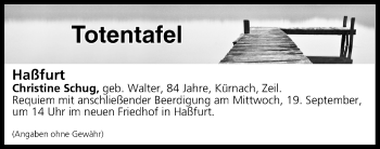 Anzeige von Totentafel vom 19.09.2018 von MGO