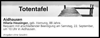 Anzeige von Totentafel vom 21.09.2018 von MGO