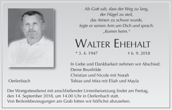 Anzeige von Walter Ehehalt von MGO