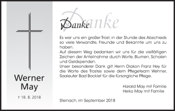 Anzeige von Werner May von MGO