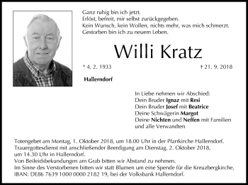 Anzeige von Willi Kratz von MGO