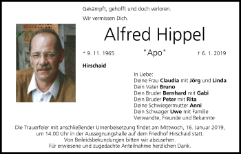 Anzeige von Alfred Hippel von MGO