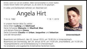 Anzeige von Angela Hirt von MGO