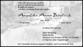 Anzeige von Angelika Anna Friedrich von MGO
