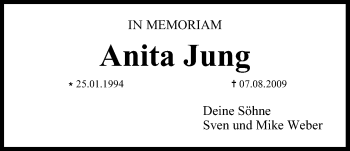 Anzeige von Anita Jung von MGO