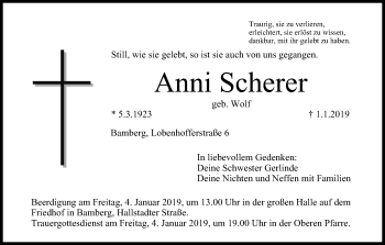 Anzeige von Anni Scherer von MGO