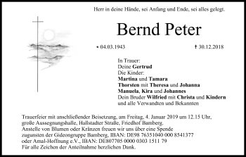 Anzeige von Bernd Peter von MGO