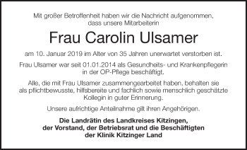 Anzeige von Carolin Ulsamer von MGO