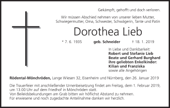 Anzeige von Dorothea Lieb von MGO