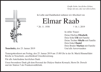 Anzeige von Elmar Raab von MGO