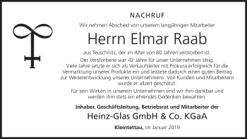 Anzeige von Elmar Raab von MGO