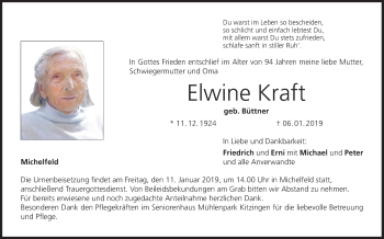 Anzeige von Elwine Kraft von MGO