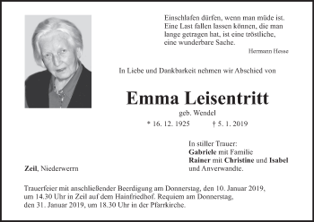 Anzeige von Emma Leisentritt von MGO