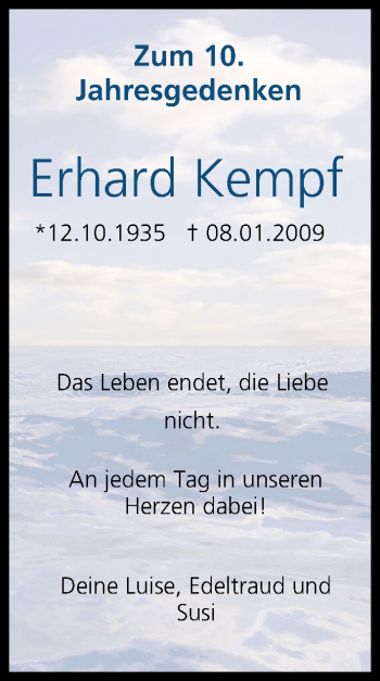 Anzeige von Erhard Kempf von MGO