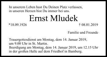 Anzeige von Ernst Mludek von MGO
