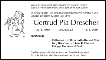 Anzeige von Gertrud Pia Drescher von MGO