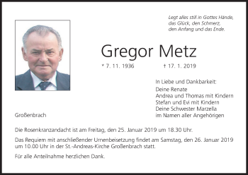 Anzeige von Gregor Metz von MGO