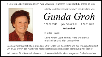 Anzeige von Gunda Groh von MGO