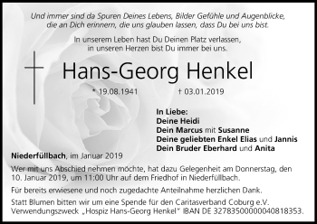 Anzeige von Hans-Georg Henkel von MGO