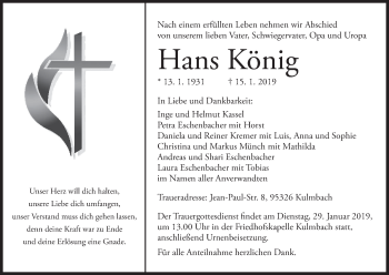 Anzeige von Hans König von MGO