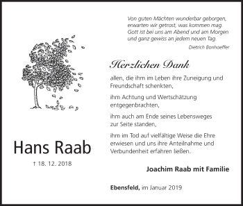 Anzeige von Hans Raab von MGO