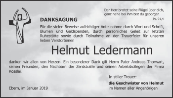 Anzeige von Helmut Ledermann von MGO