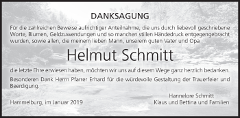 Anzeige von Helmut Schmitt von MGO