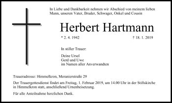 Anzeige von Herbert Hartmann von MGO