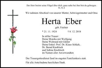 Anzeige von Herta Eber von MGO