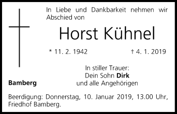 Anzeige von Horst Kühnel von MGO