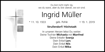 Anzeige von Ingrid Müller von MGO