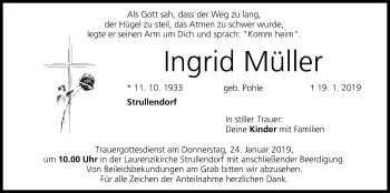 Anzeige von Ingrid Müller von MGO