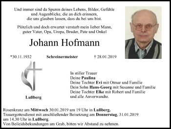 Anzeige von Johann Hofmann von MGO