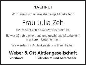 Anzeige von Julia Zeh von MGO