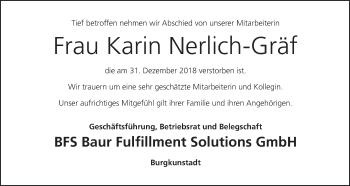 Anzeige von Karin Nerlich-Gräf von MGO